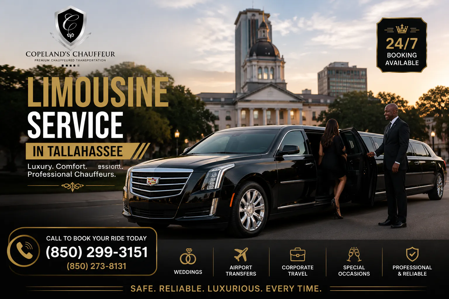 limousine service in tallahassee by copland's chauffeur