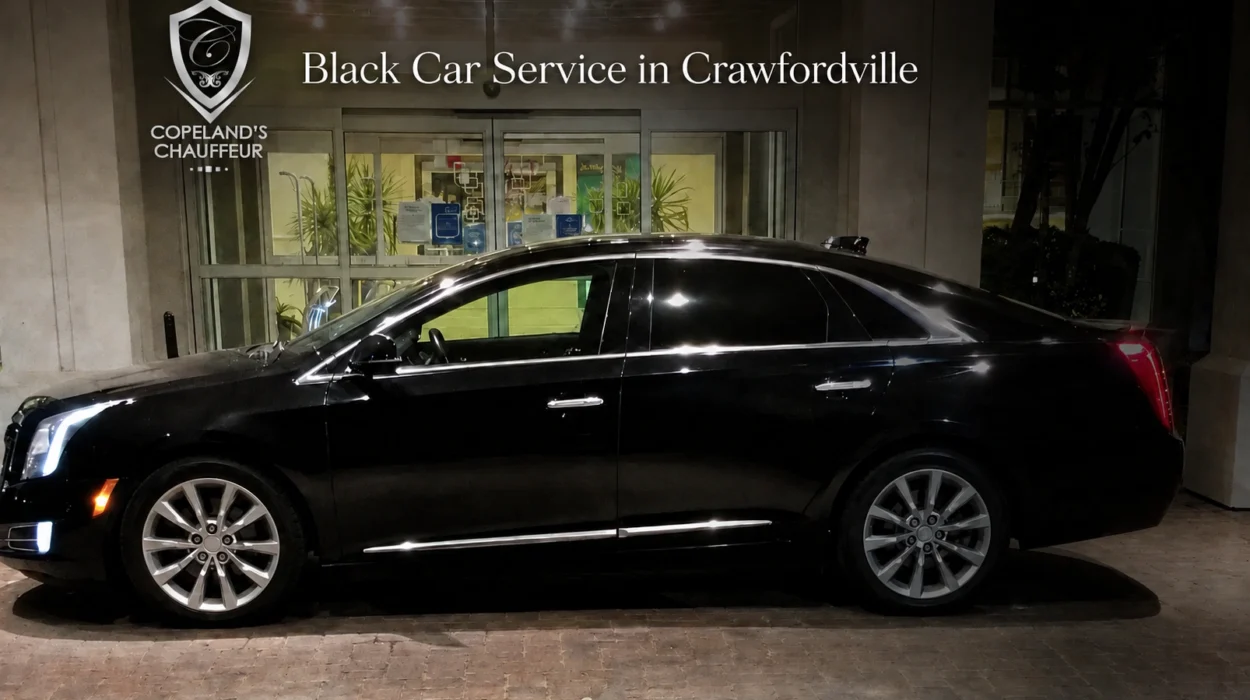 Copeland’s Premium Chauffeur luxury black car offering private transportation for business and leisure travellers in Crawfordville