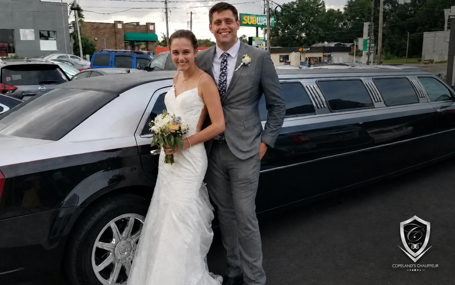 Wedding stretch limousine service by Copeland's Chauffeur in Monticello